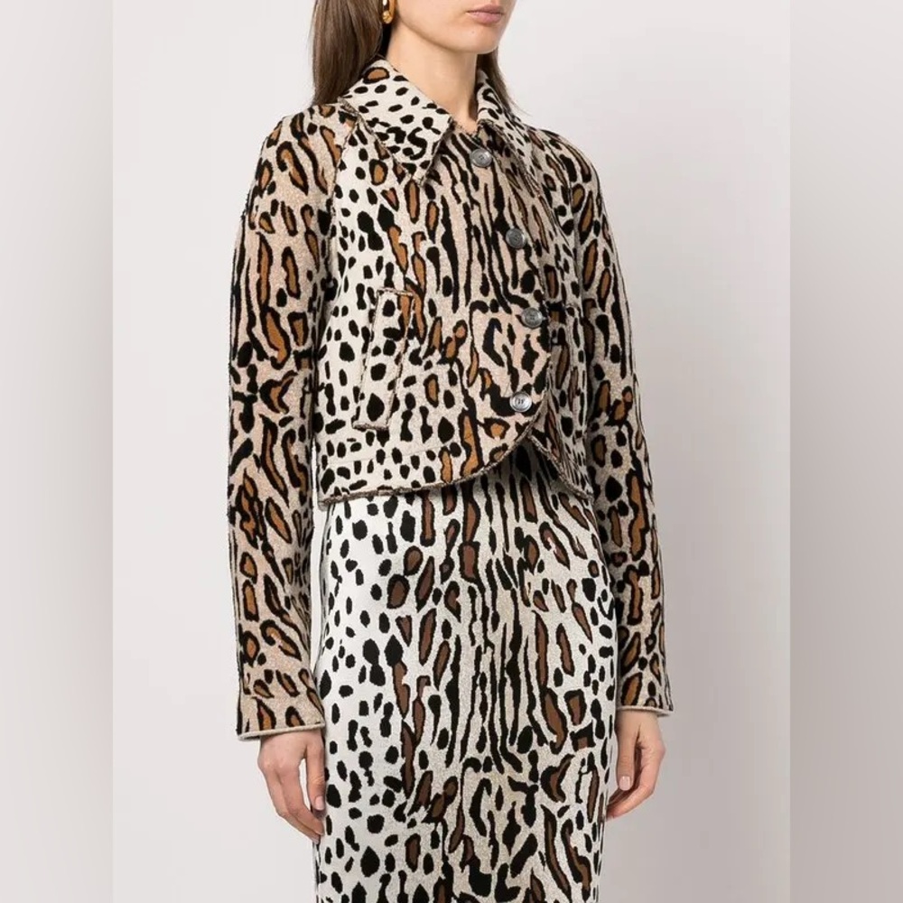 RARE St. John Margay Animal Leopard Print Jacket Womens, Couture Like New Size 4